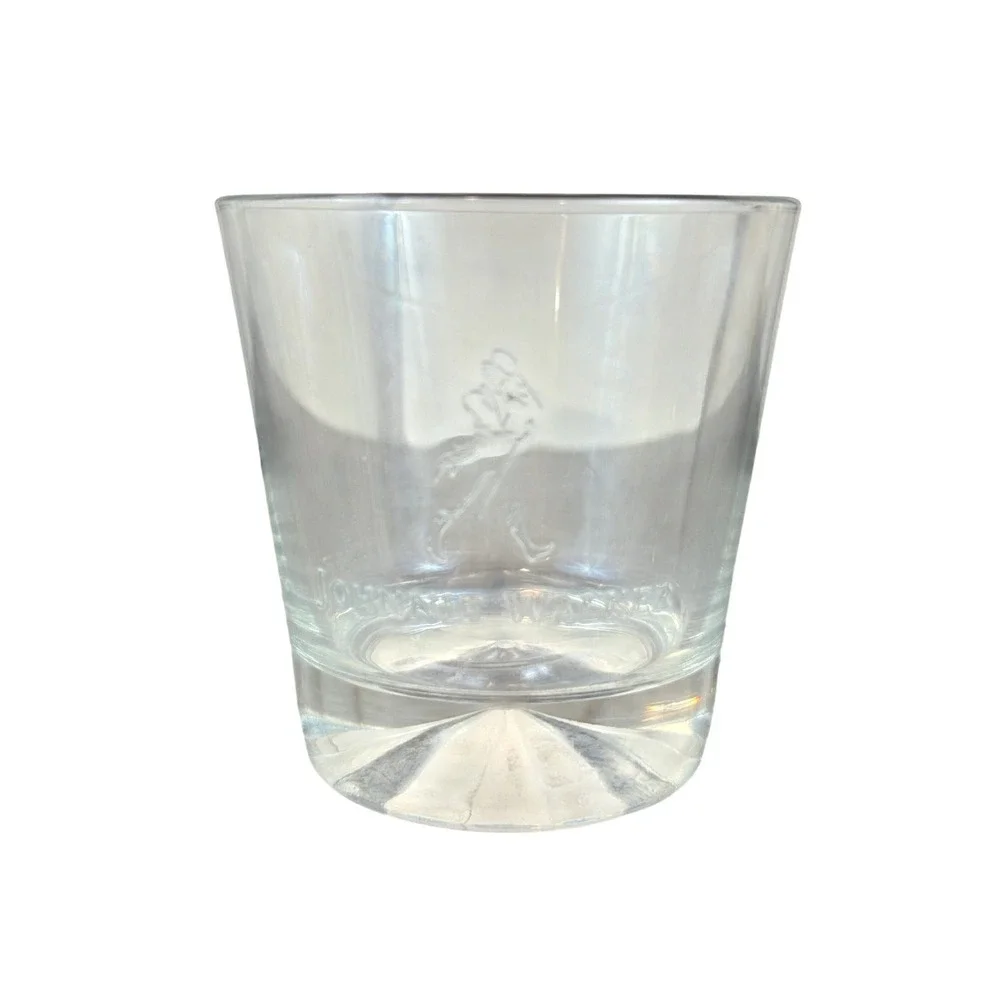 Johnnie Walker Whiskey‎ Rocks Thick Glass Glass Embossed Logo 3 3/4